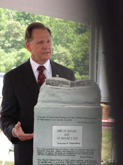 JUDGE ROY MOORE - with his statue
